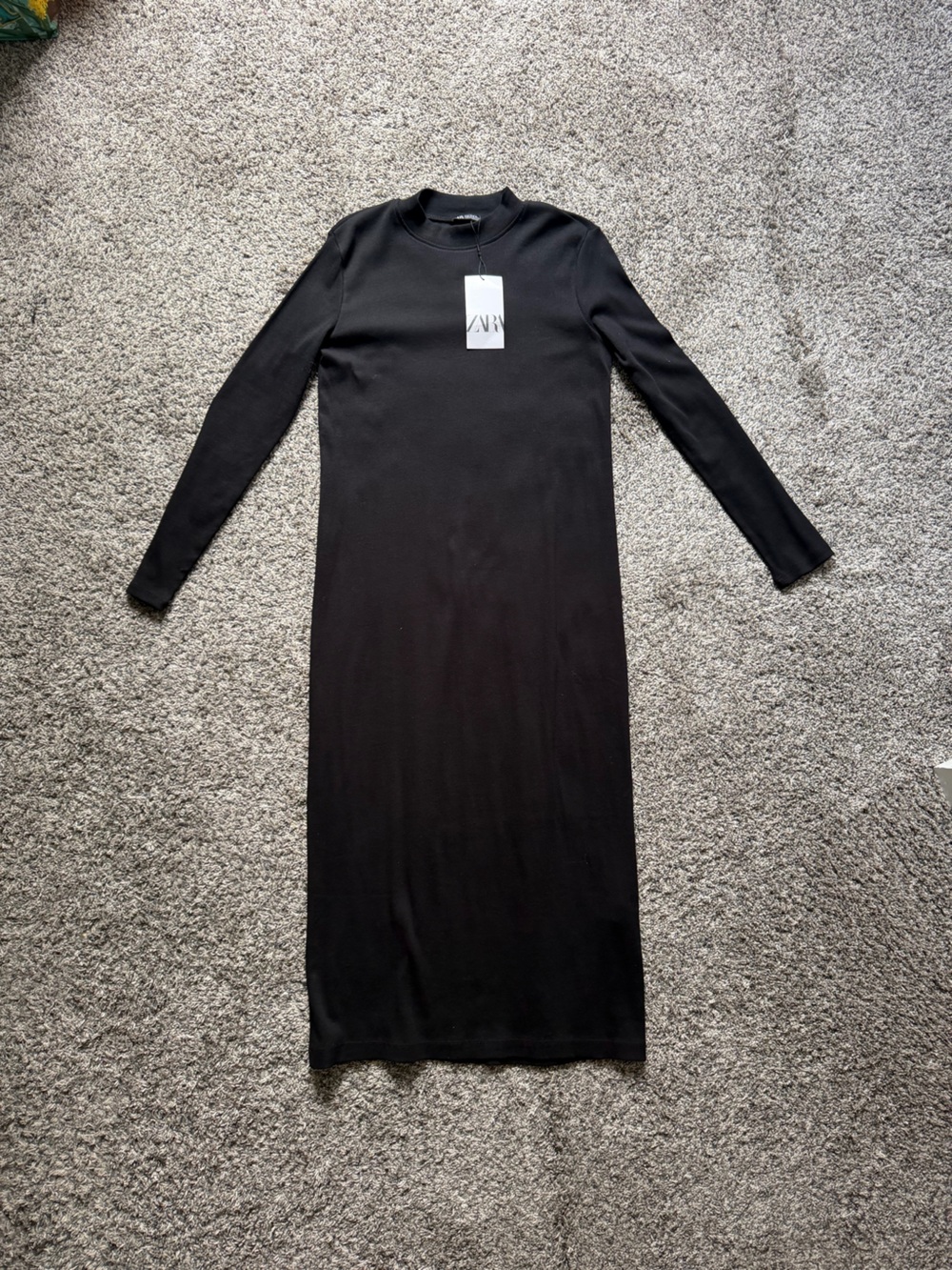 Zara Black Long Sleeve Maxi Dress